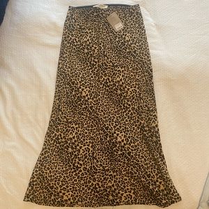 Animal print midi skirt silky